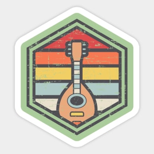 Retro Badge Mandolin Light Sticker